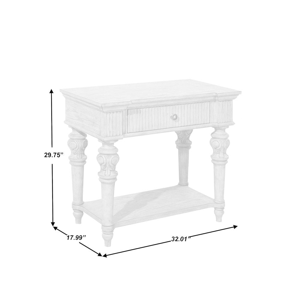 Kingsbury 1 Drawer USB Charging Open Nightstand