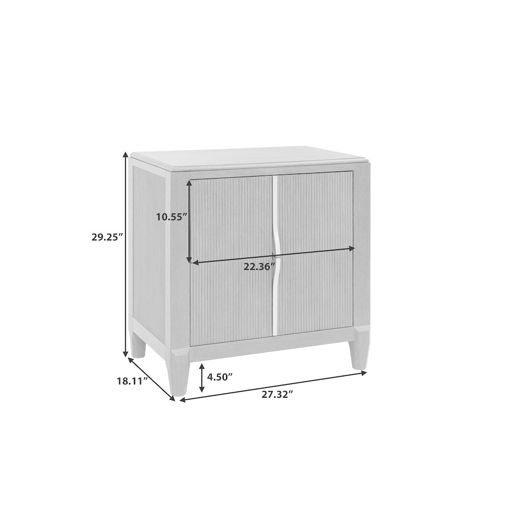 West End Loft 2-Drawer Nightstand with USB-C Outlets