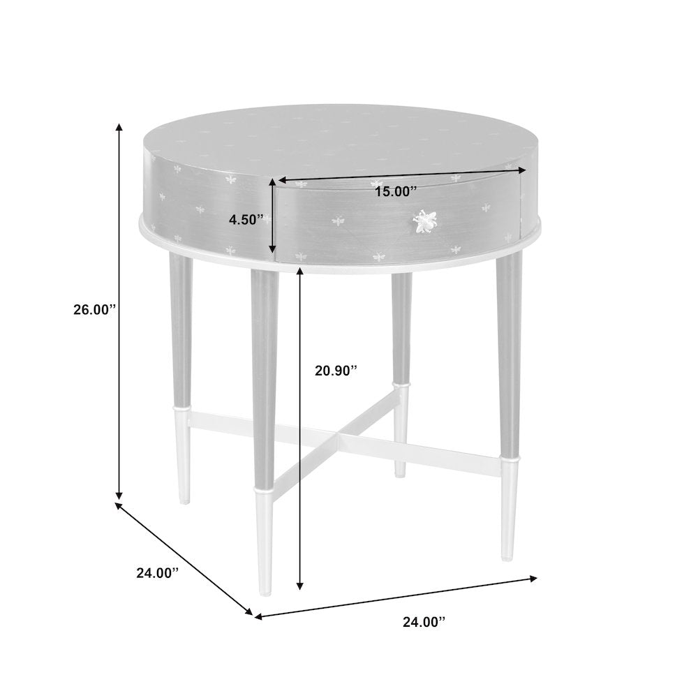 Soft Black Round Accent Table with Storage