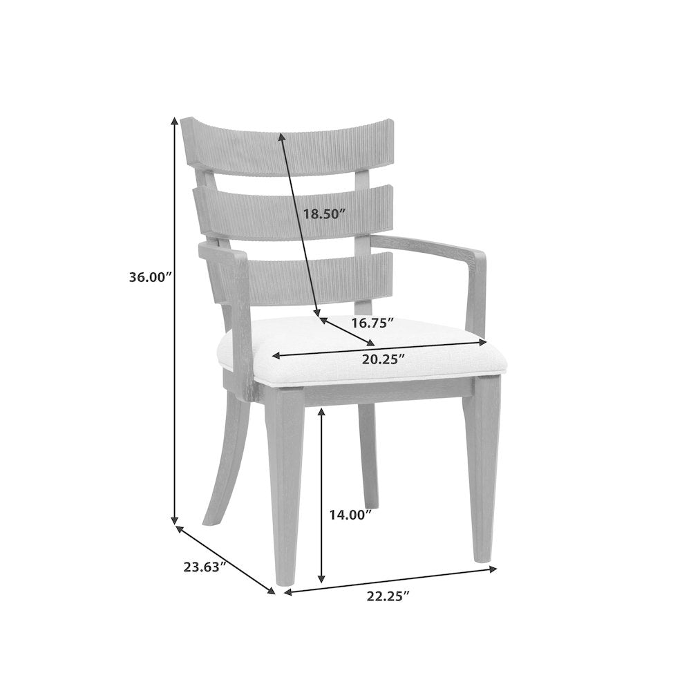 West End Loft Wood Back Arm Chair 2/ctn