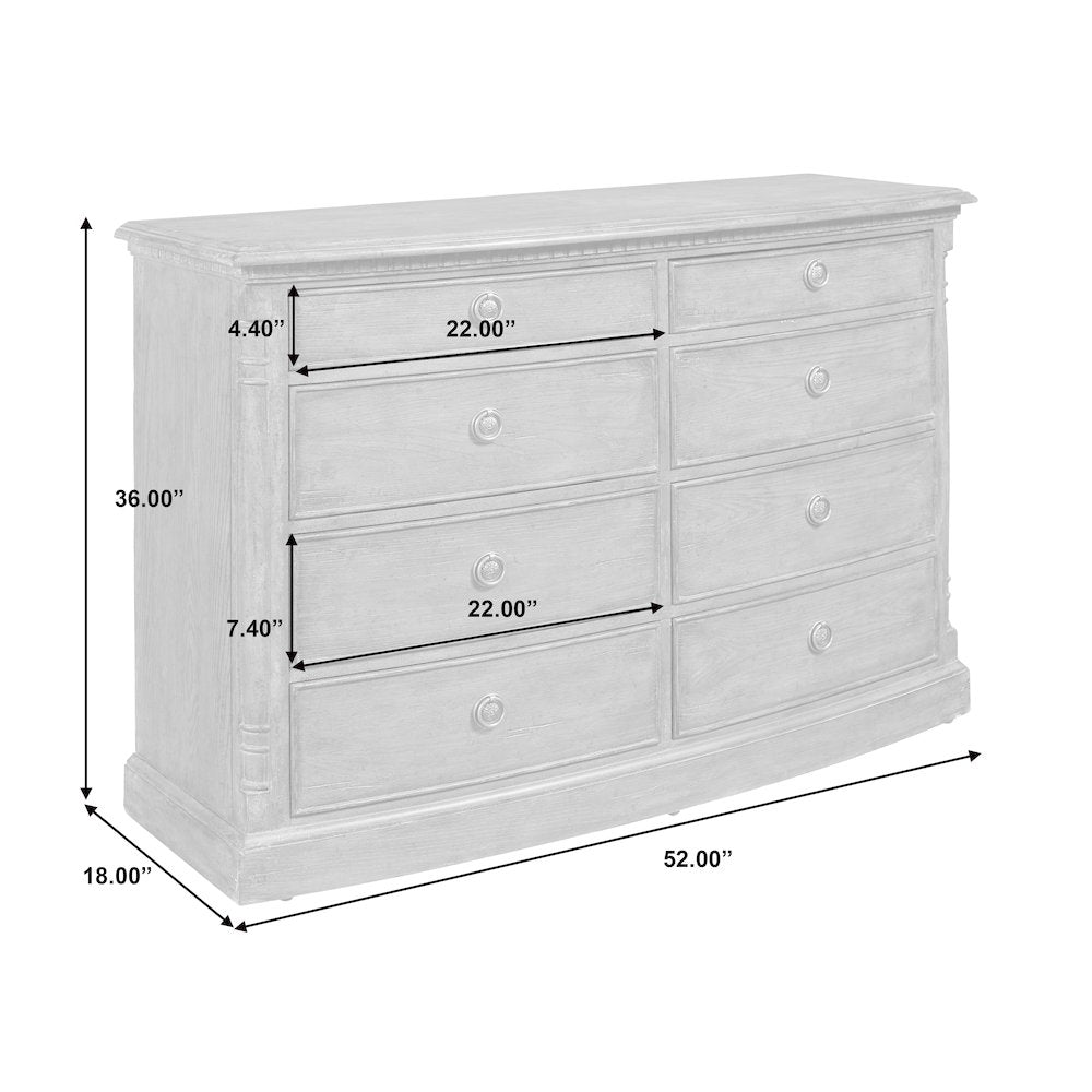 Robin Egg Blue 8 Drawer Dressing Chest
