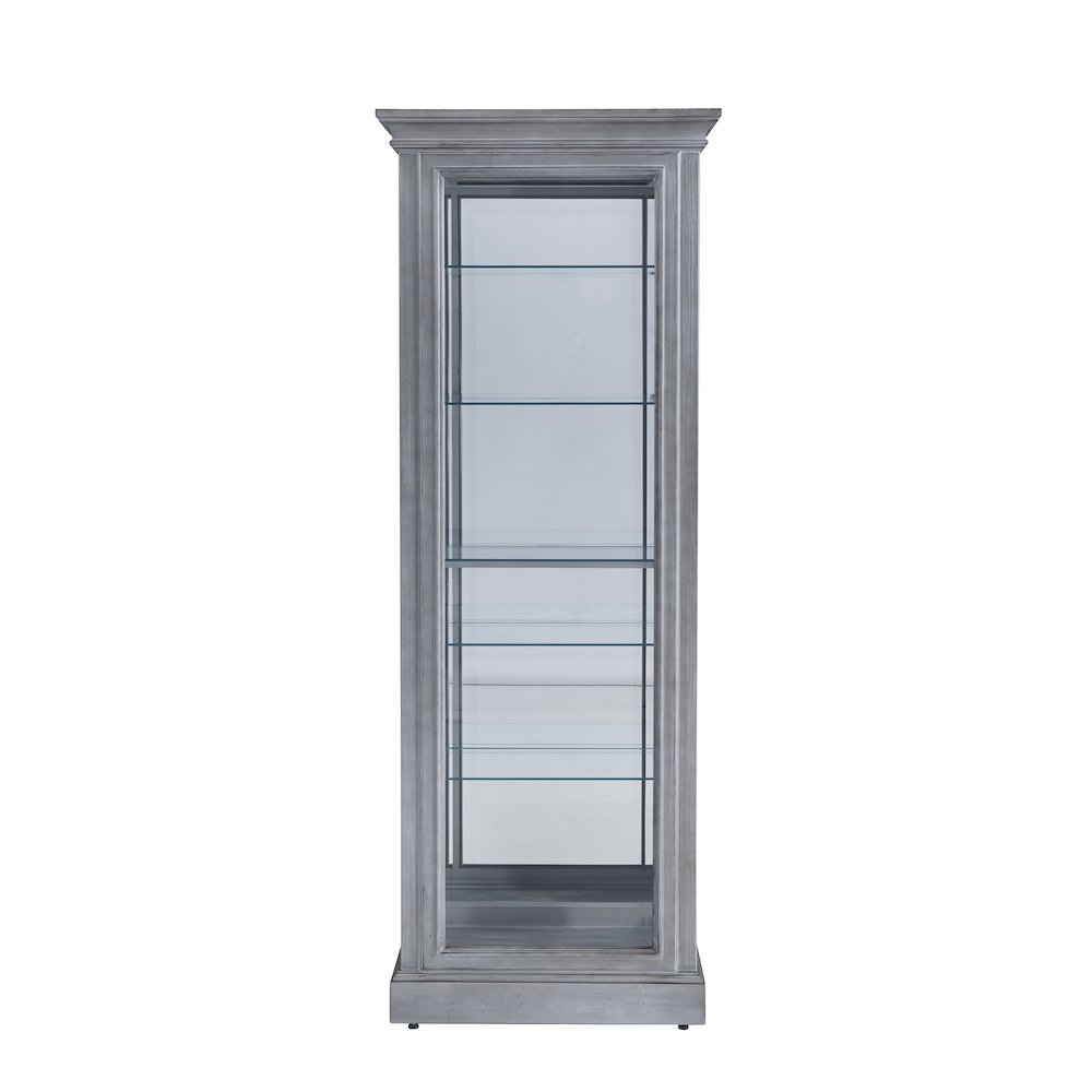 Side Entry Accent Curio, Gray Finish