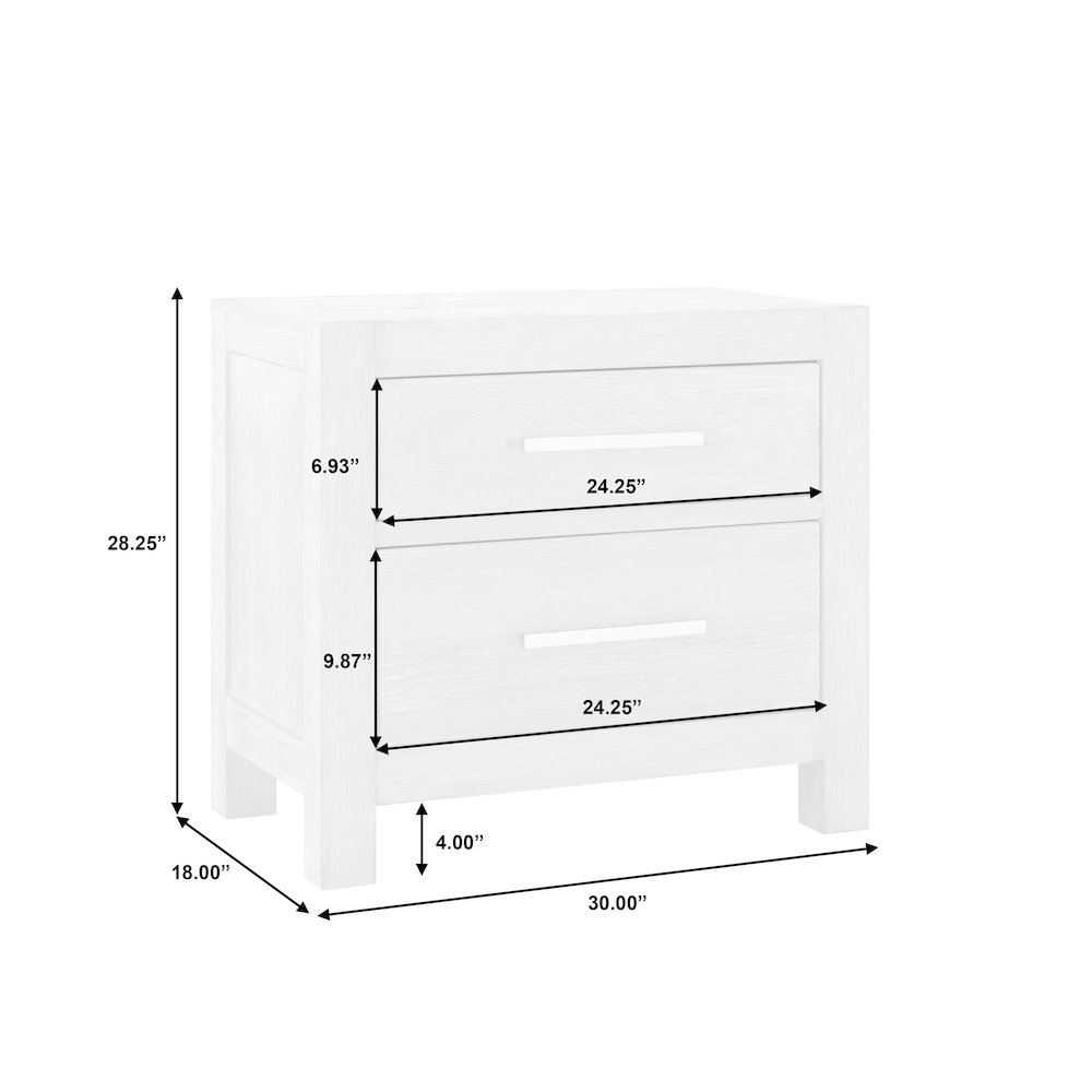 Millwork Two Drawer Nightstand with USB/C Port