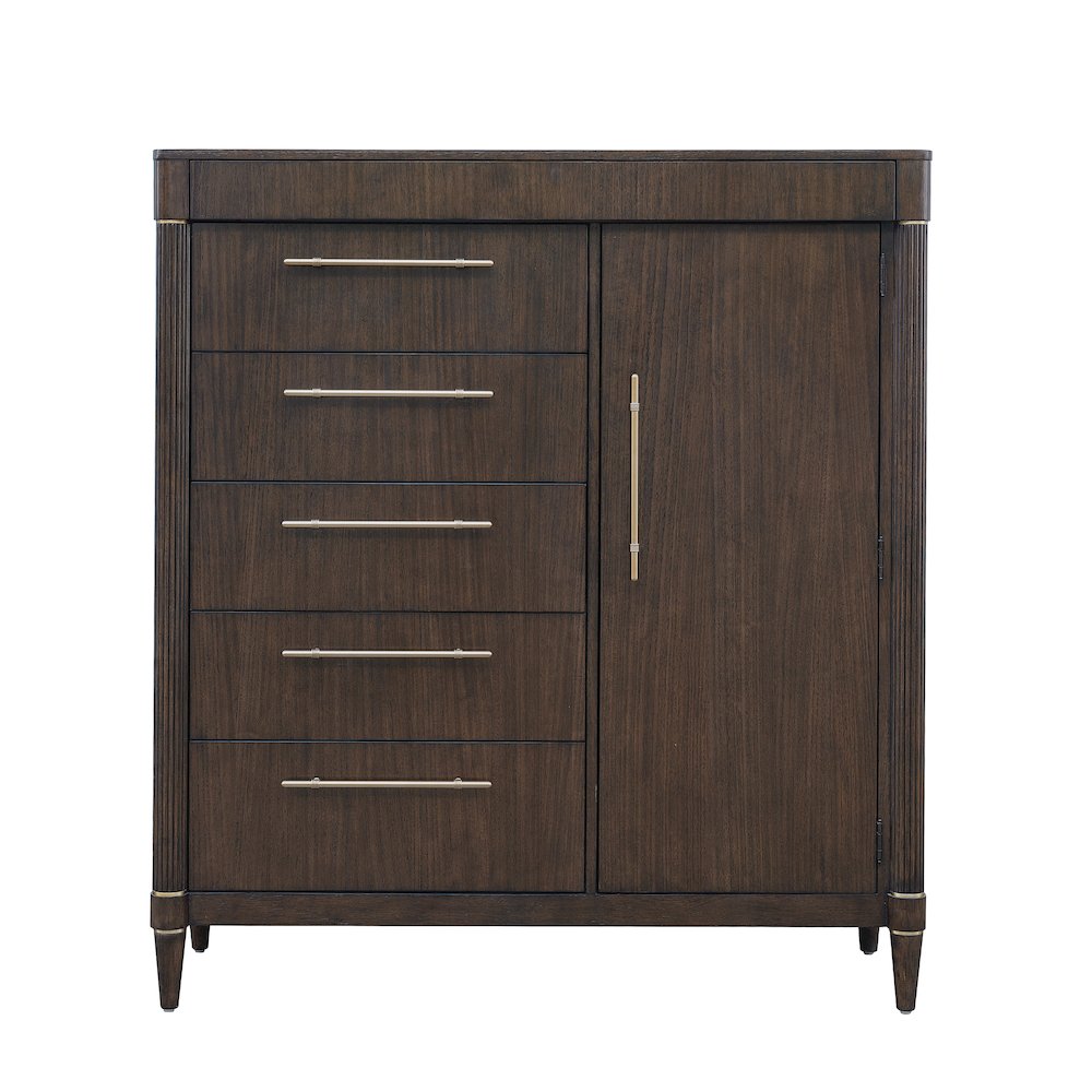 Asher Park 6 Drawer Master Chest, Piano Brown Finish