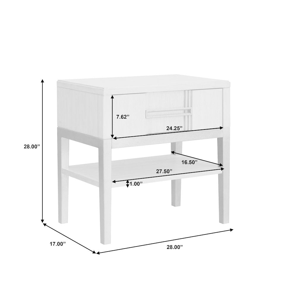 Kendall Metal Base Nightstand with Storage