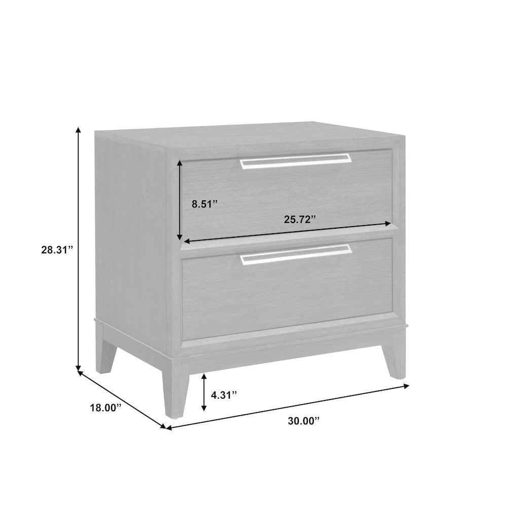 Quincy 2-Drawer Nightstand with USB Port