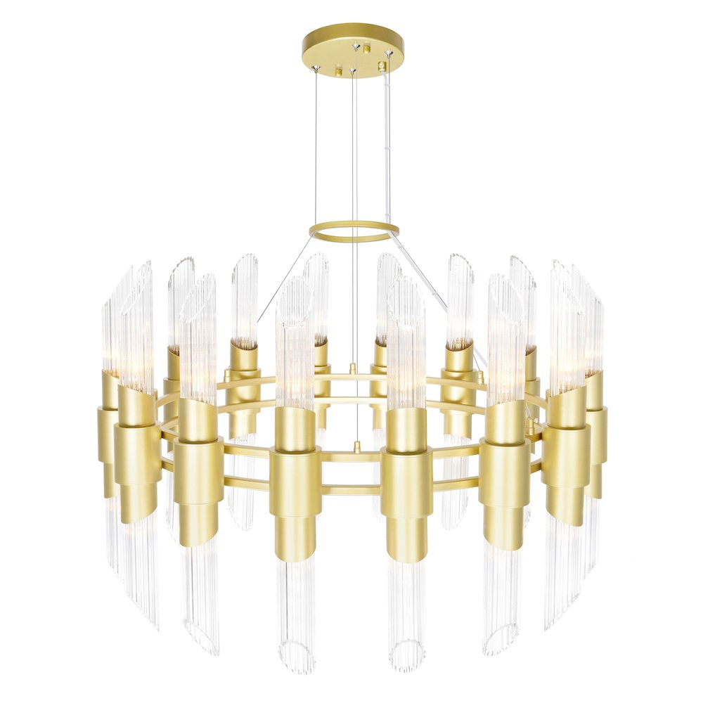 Croissant 32 Light Chandelier With Satin Gold Finish