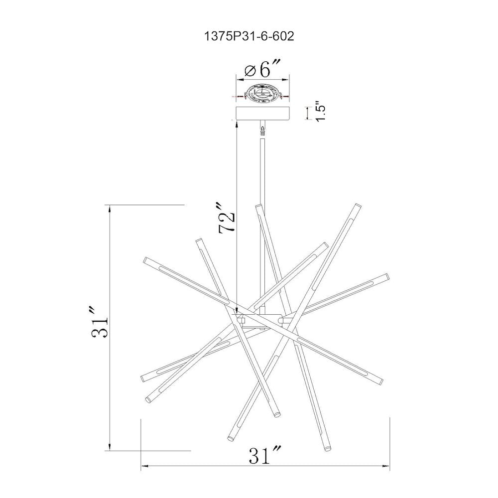 Oskil LED Integrated Chandelier With Satin Gold Finish