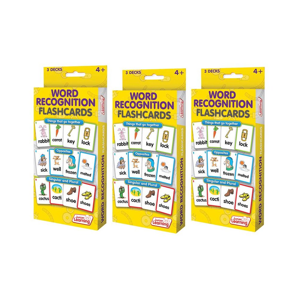 Word Recognition Flashcards, 3 Sets Per Pack, 3 Packs