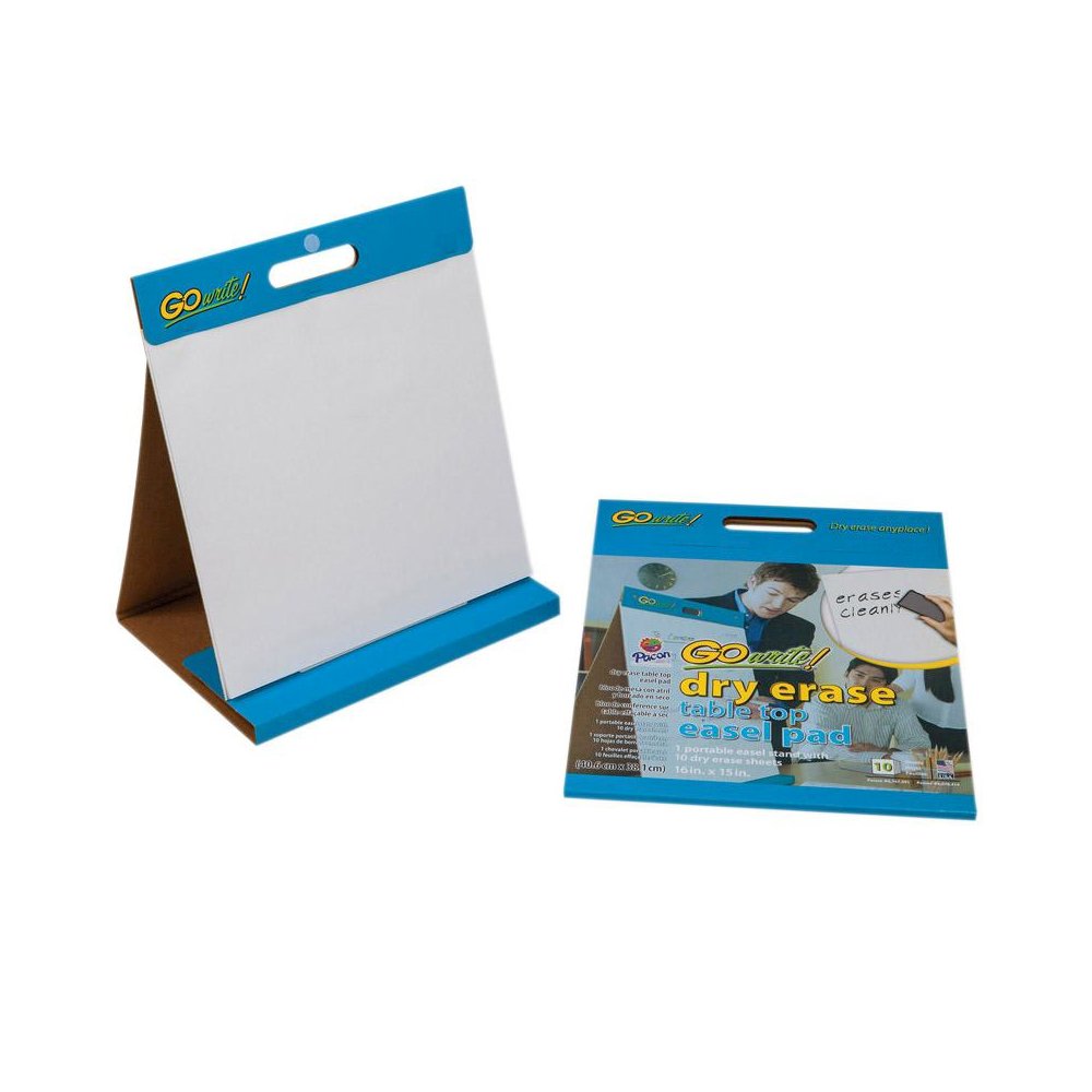 Dry Erase Table Top Easel Pad, Non-Adhesive, White, 16" x 15", 10 Sheets