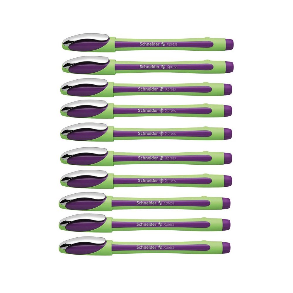 Xpress Fineliner Pen, Fiber Tip, 0.8 mm, Violet, Pack of 10
