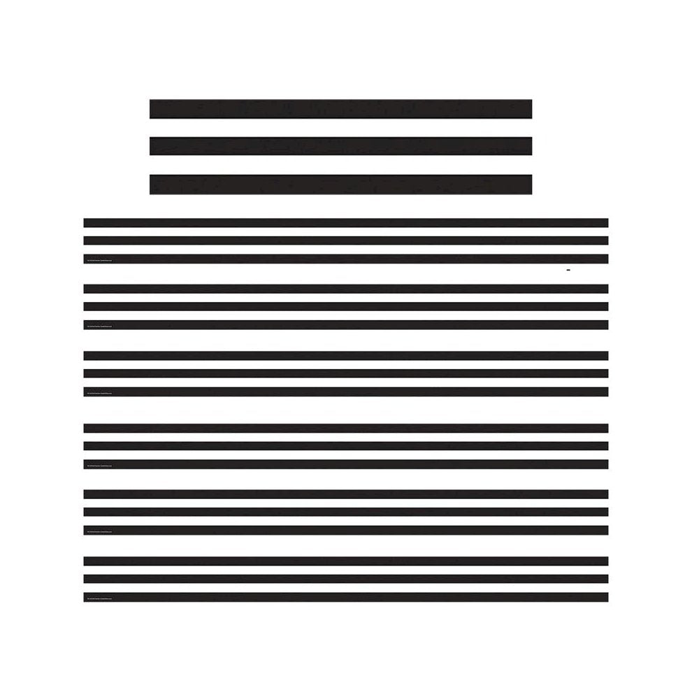 Black and White Stripes Straight Border Trim, 35 Feet Per Pack, 6 Packs