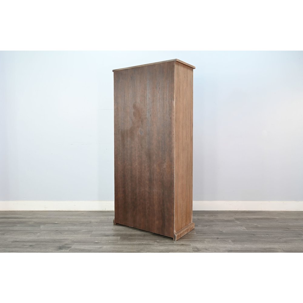 Elena Tall Wood Cabinet with Arched Glass Doors