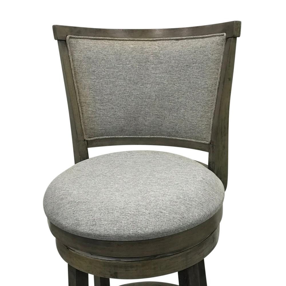 Upholstered Swivel Seat Barstool - Set of 2 - Gotham Grey - Grey Upholstery