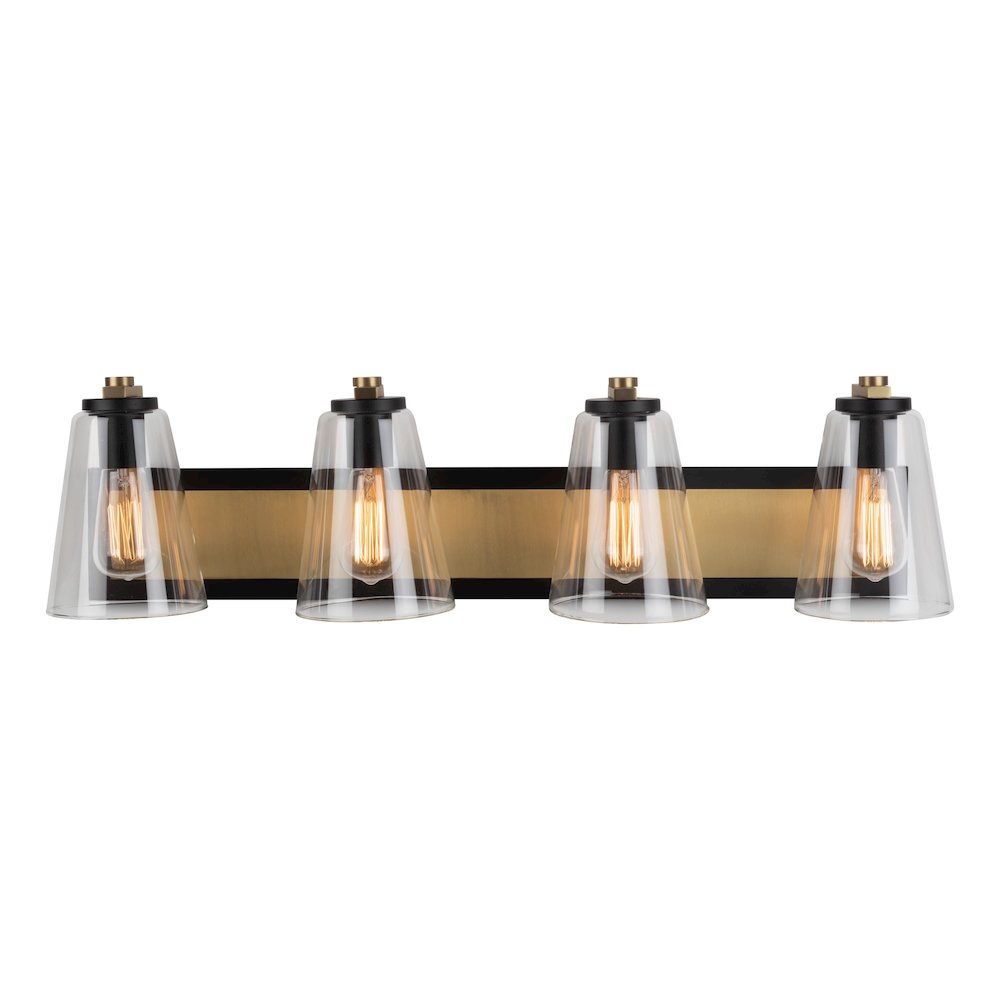 Treviso Collection 3Light Vanity Light, Black & Brass