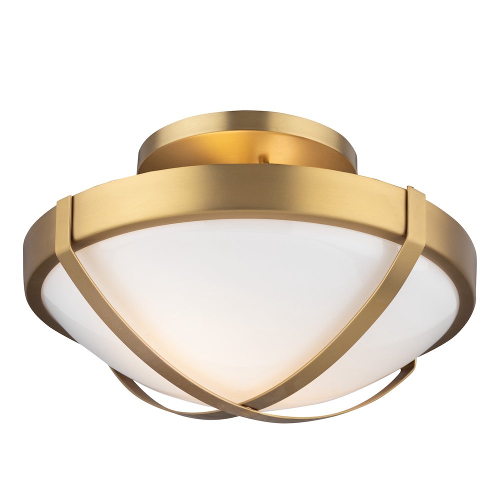 Cara Collection 2Light Flush Mount, Brushed Brass