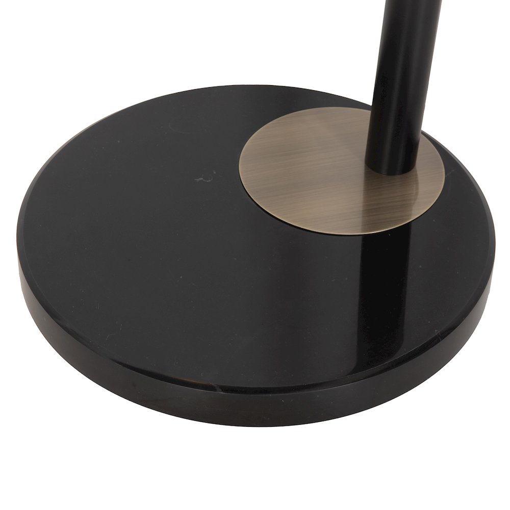 Redondo 1 Light LED Arc Floor Lamp - Matte Black Finish, Weathered Brass, Dimmer