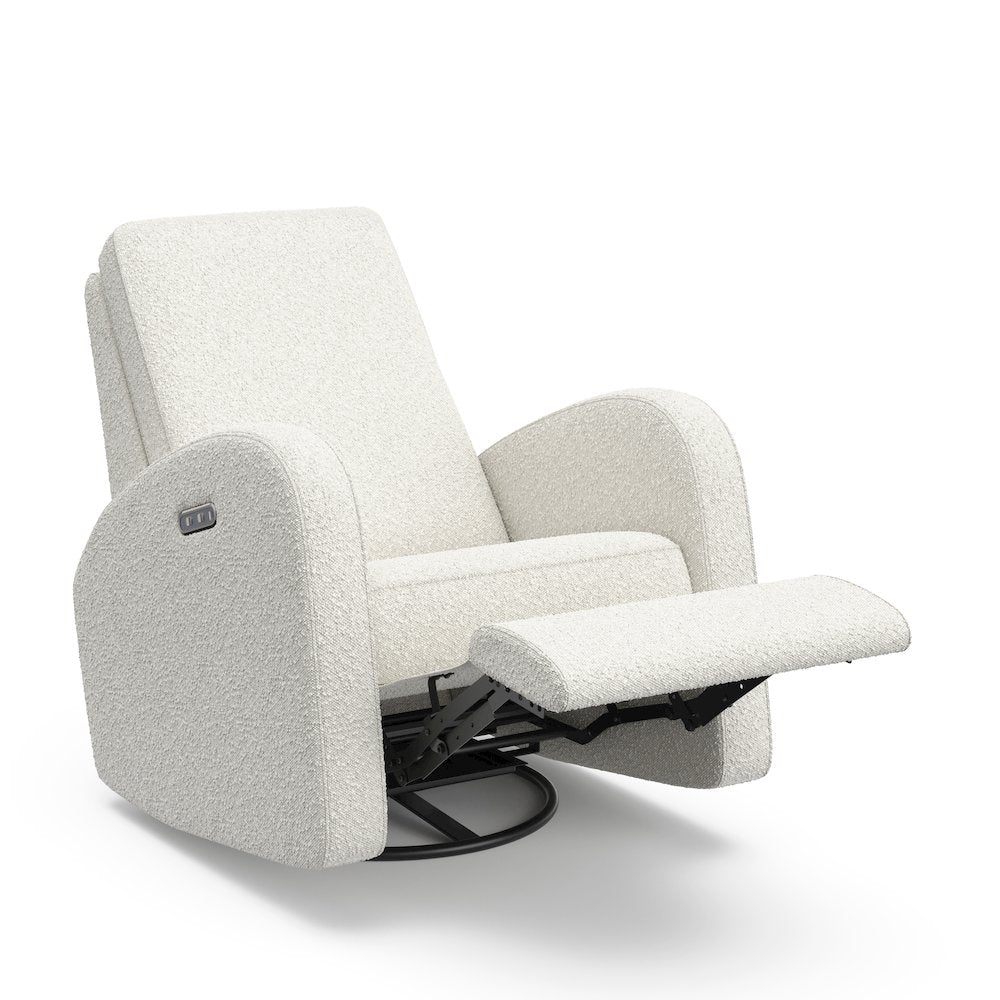 Storkcraft Santa Monica Power Recliner Swivel Glider (Ivory Boucle)