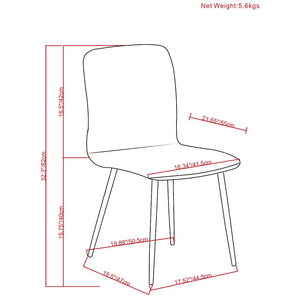 Baylor Dining Chair (Set Of 2) In Dark Grey Velvet Fabric