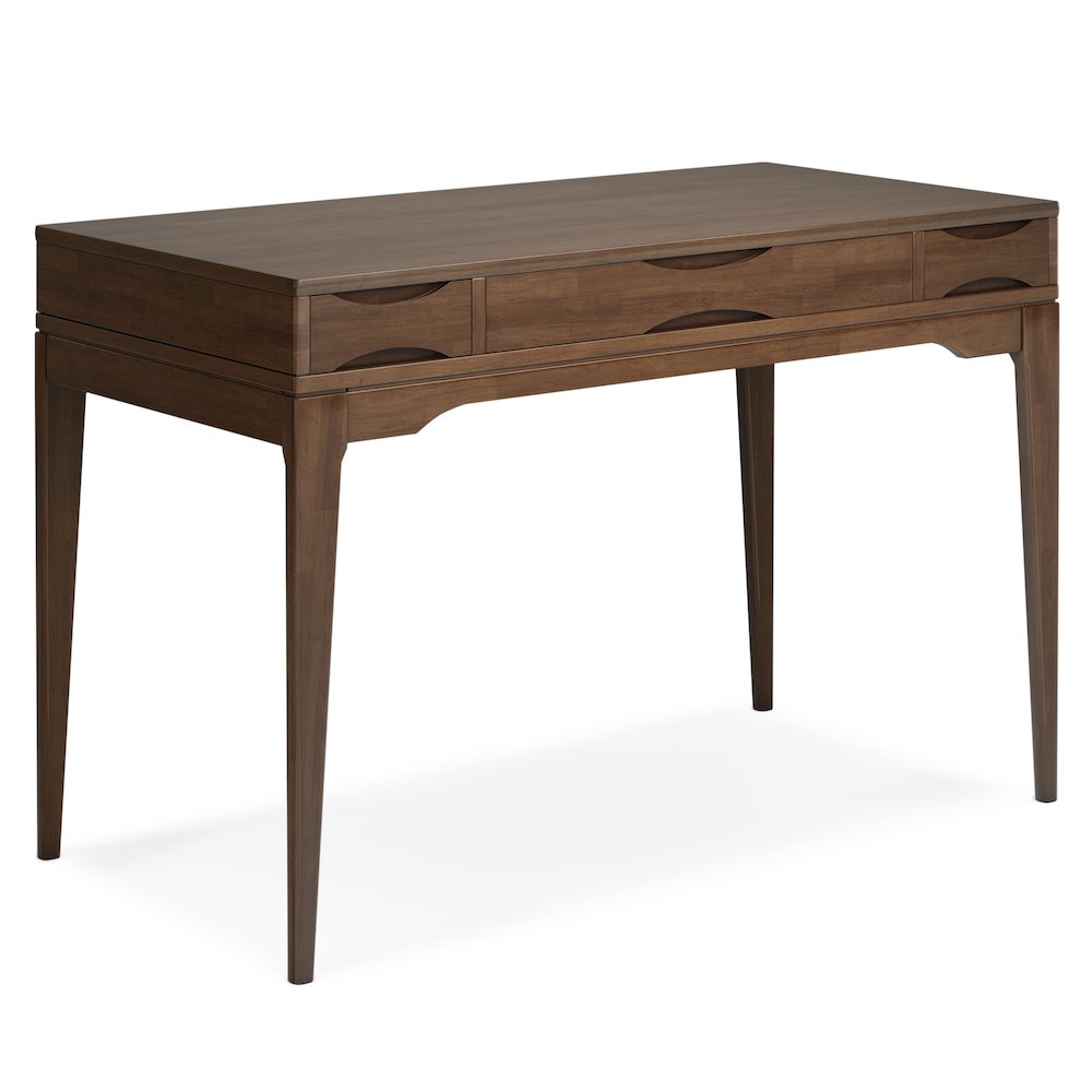 48 inch Wide Desk with 24 inch Wide Bookcase in Walnut Brown (Set of 2)