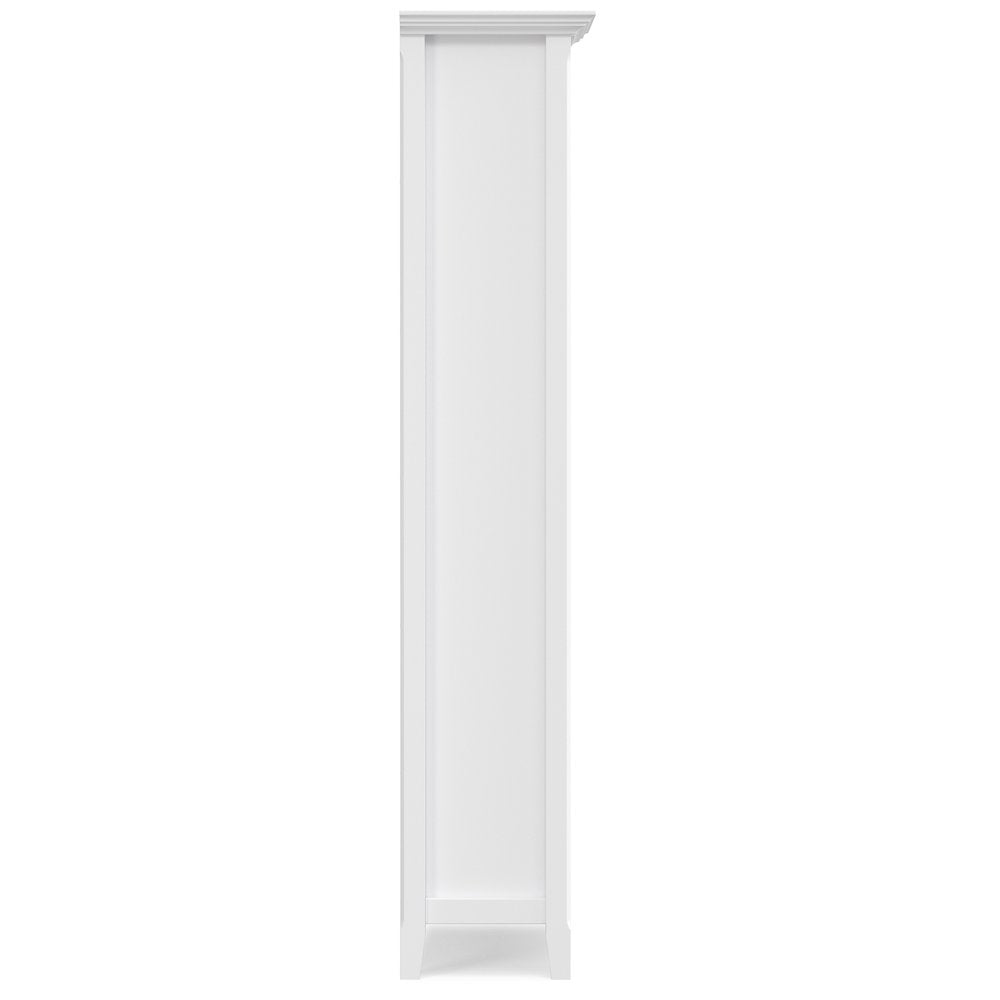72"W TV Stand with Two 24"W 5 Shelf Bookcases in White (Set of 3)