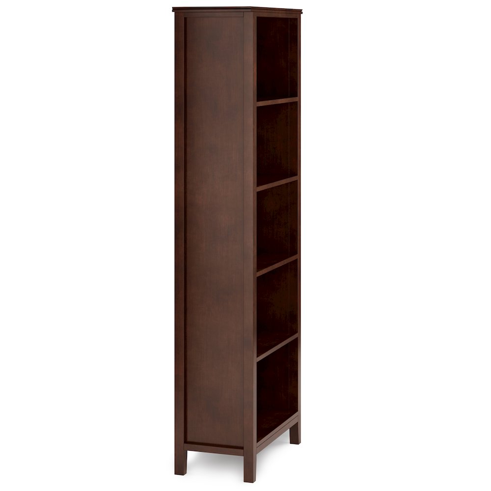 72"W Low TV Stand with Two 26"W 5 Shelf Bookcases in Russet Brown (Set of 3)