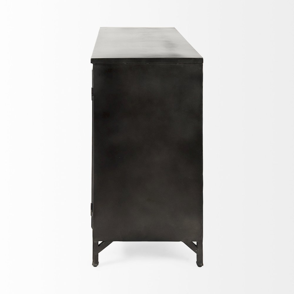 Poppy III 40L x 16W Black Metal With Glass Door Accent Cabinet