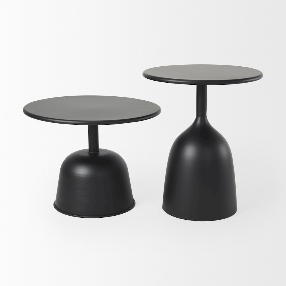 Matte Black Metal Accent Table