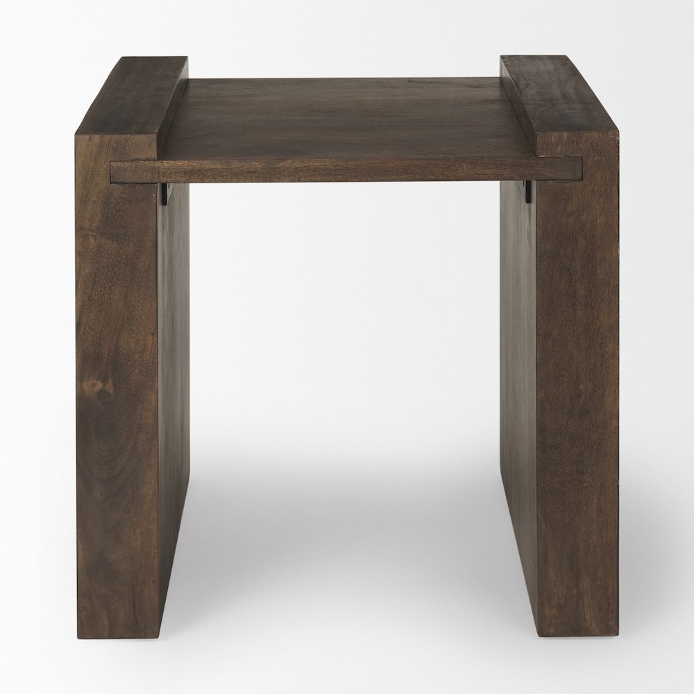 Dark Brown Wood Accent Table