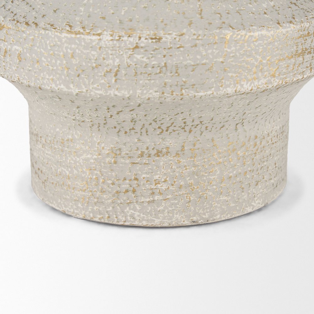 Tovah Tall Textured White Gold Metal Vase