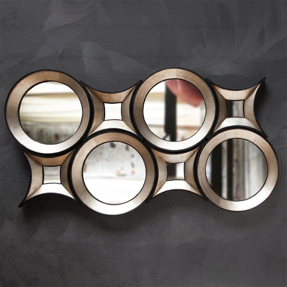 Ovallas 17L x 17H Star Champagne Wood Frame Mirror