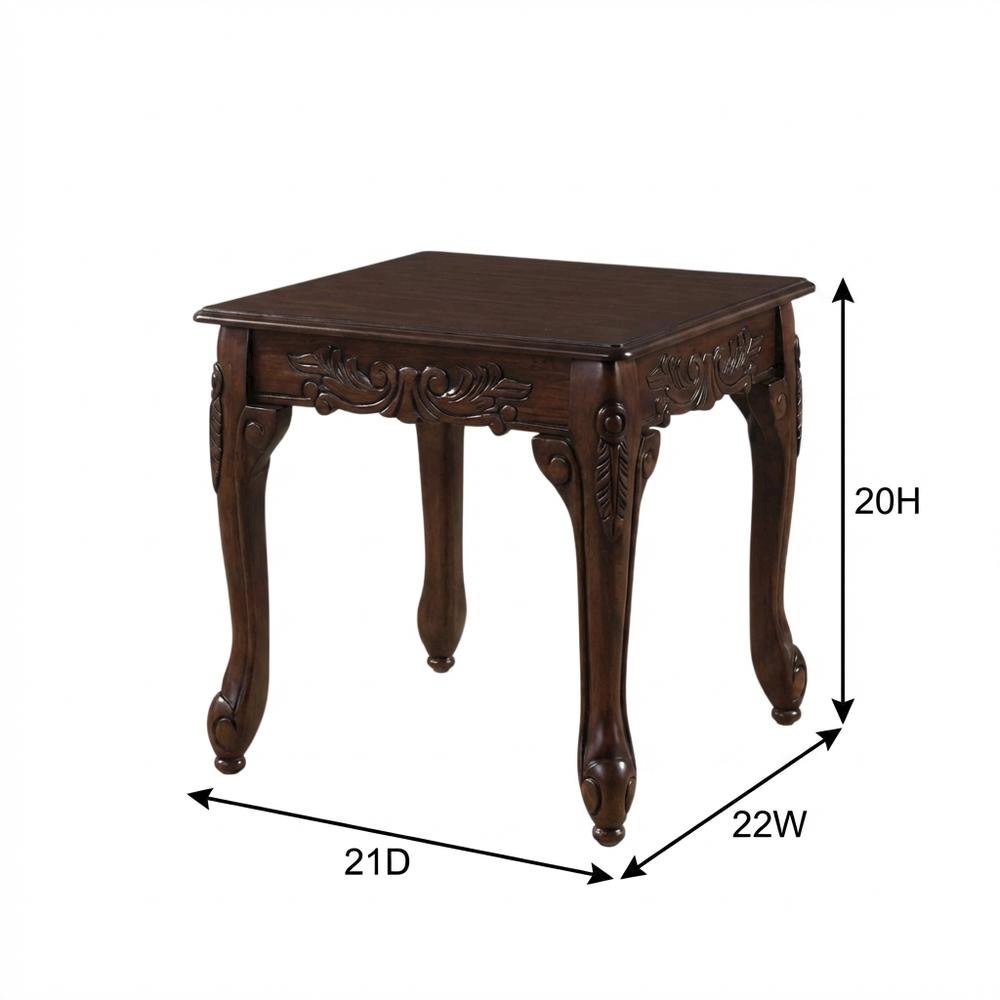 Dark Cherry Finish Wood End Table with Elegant Style