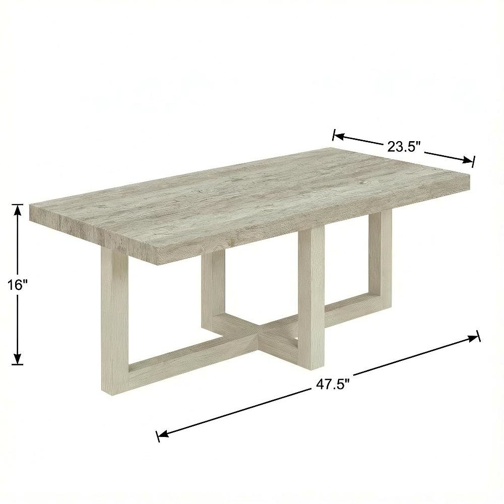 Weathered Gray and Beige Coffee Table with Modern Design and Sturdy Build
