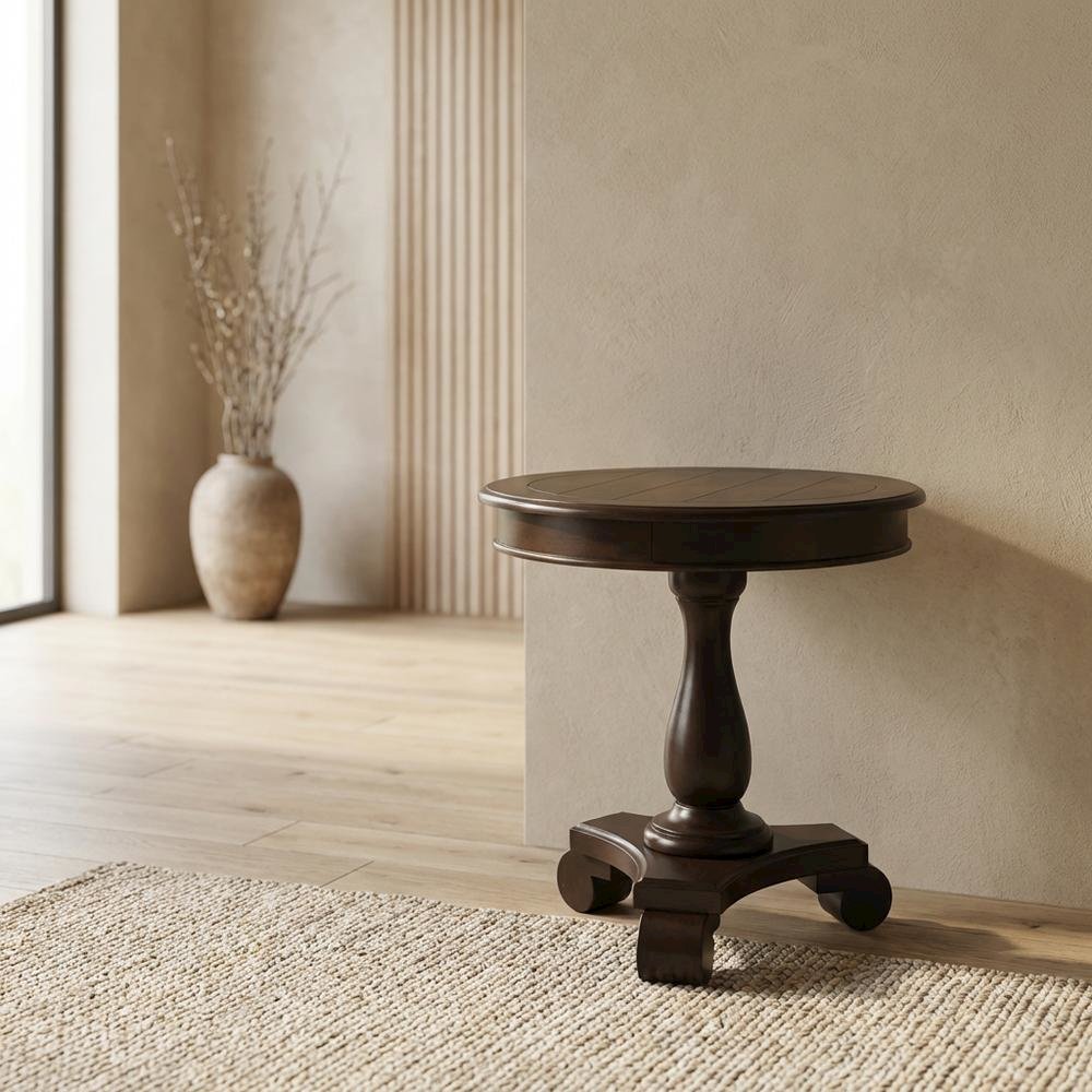 Espresso, Pedestal Table, Pedestal Base, Quality Build