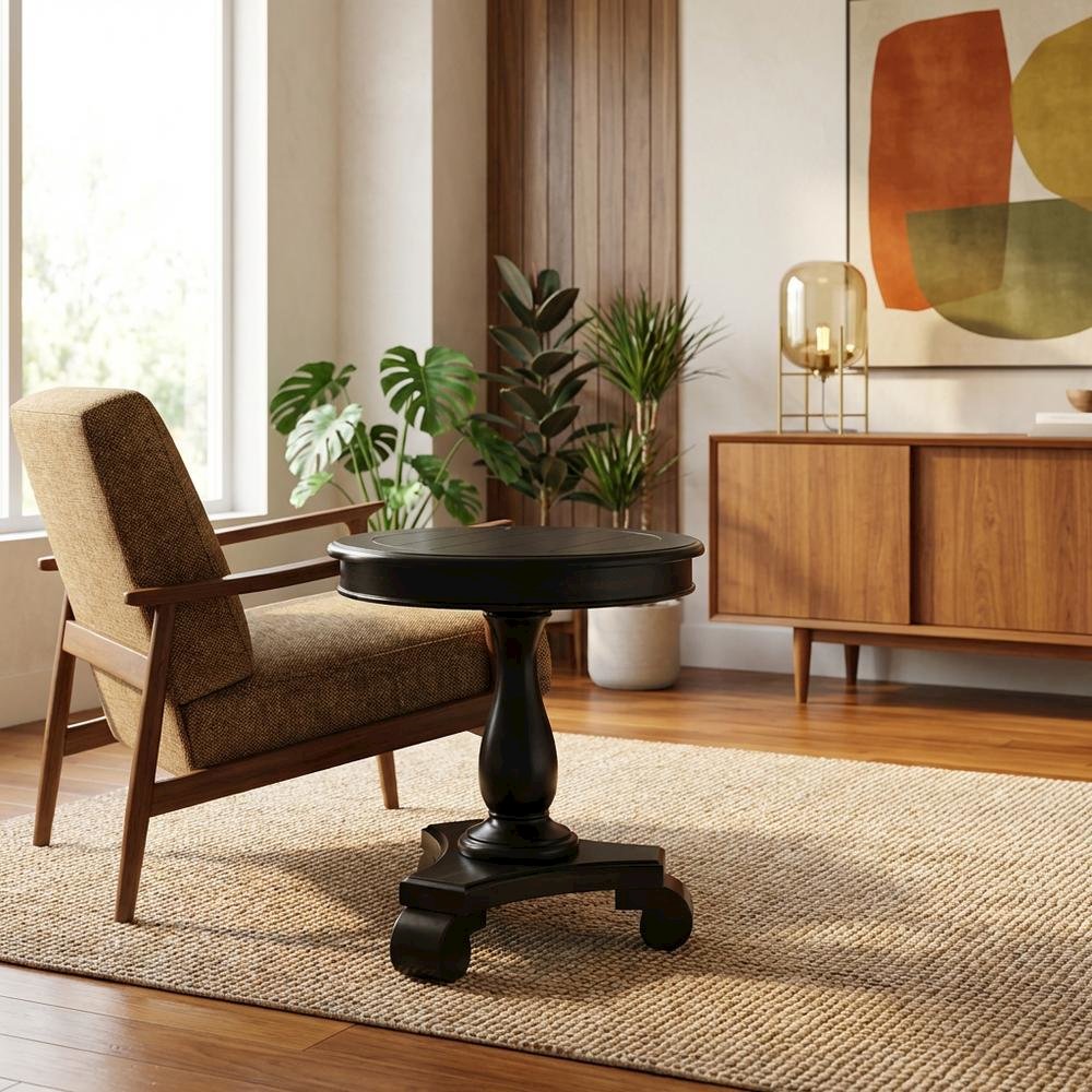 Black, Pedestal Table, Pedestal Base, Quality Build