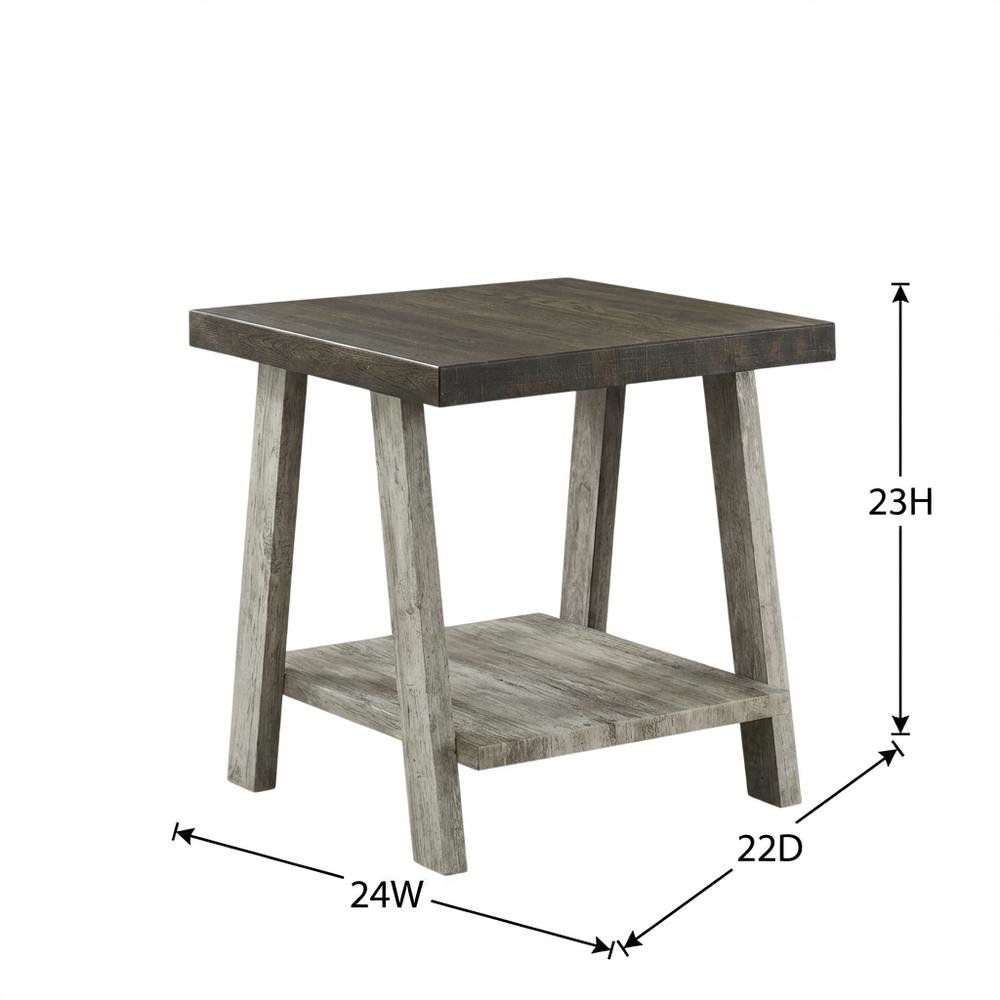 Brown, End Side Table, Open Shelf, Quality Build, Durable Wood Frame