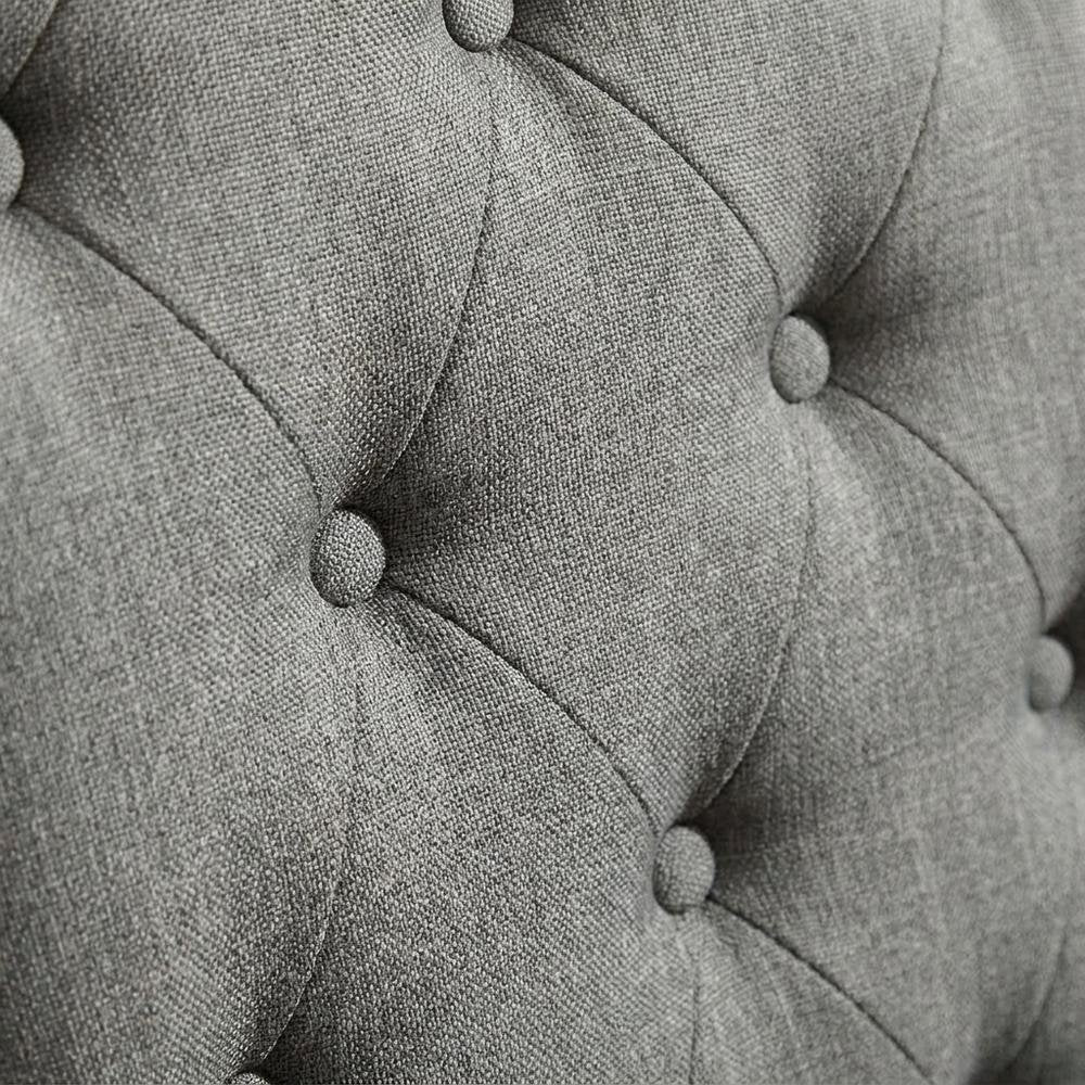 Solid Wood Tufted Parsons Upholstered Fabric Dining Chairs, Grey, Set of 2