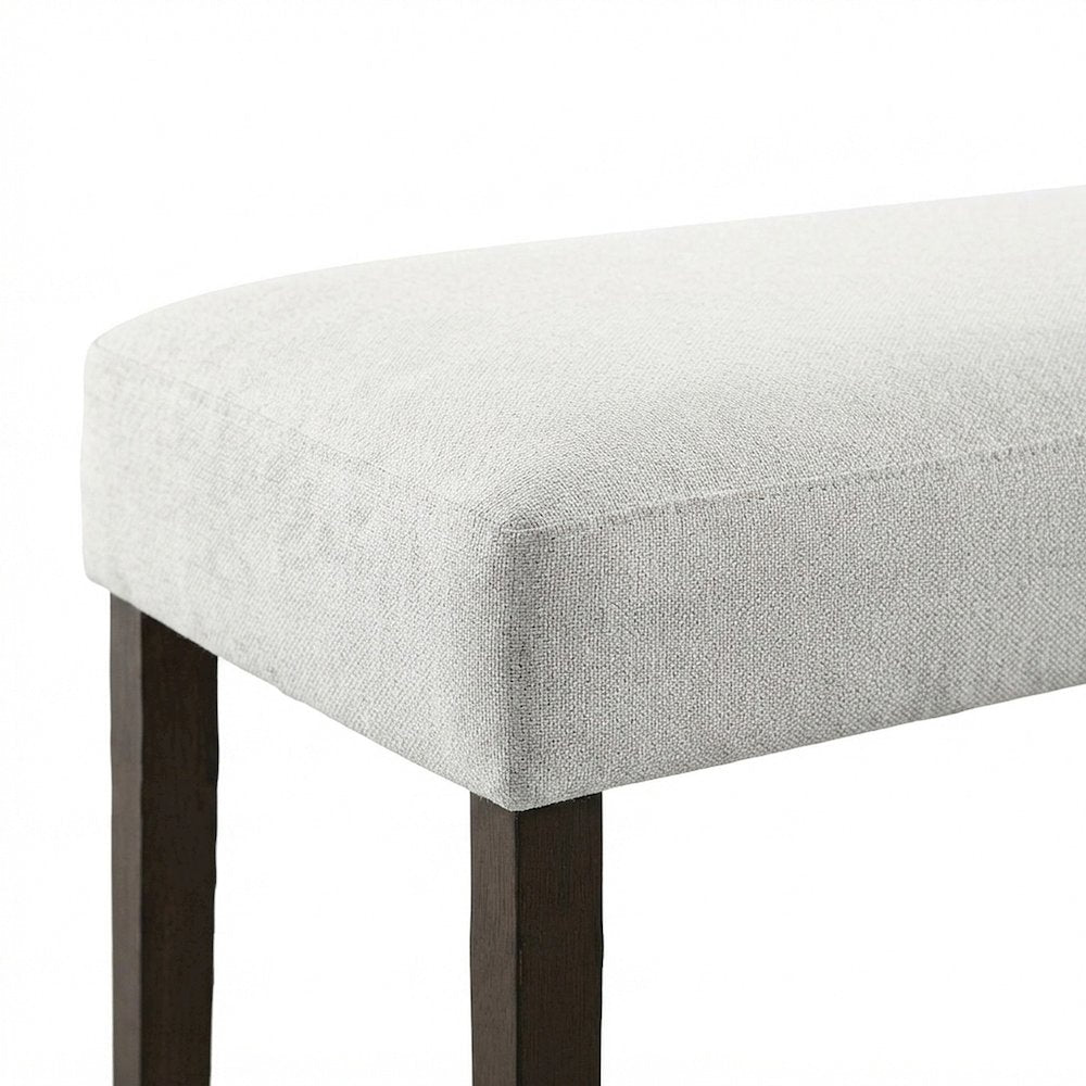 Fabric-Upholstered Dining Bench with Foam-Padded Seat, Indoor, Gray