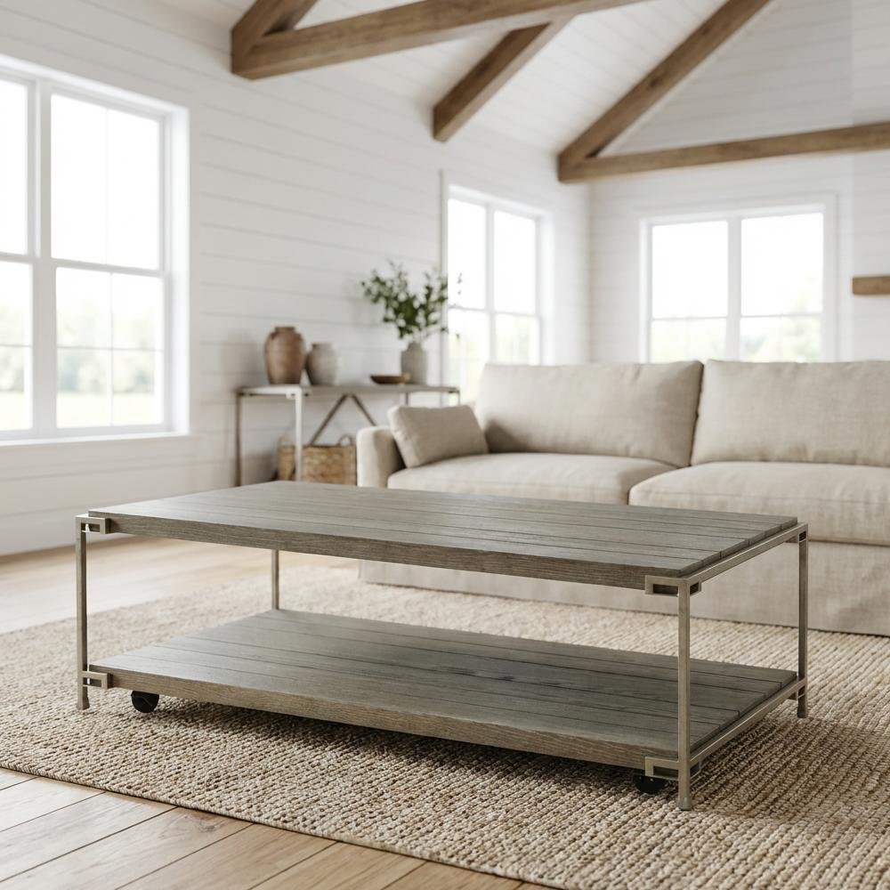 Aged Graphite 3-Piece Wood Living Room Table Set with Coffee and End Tables