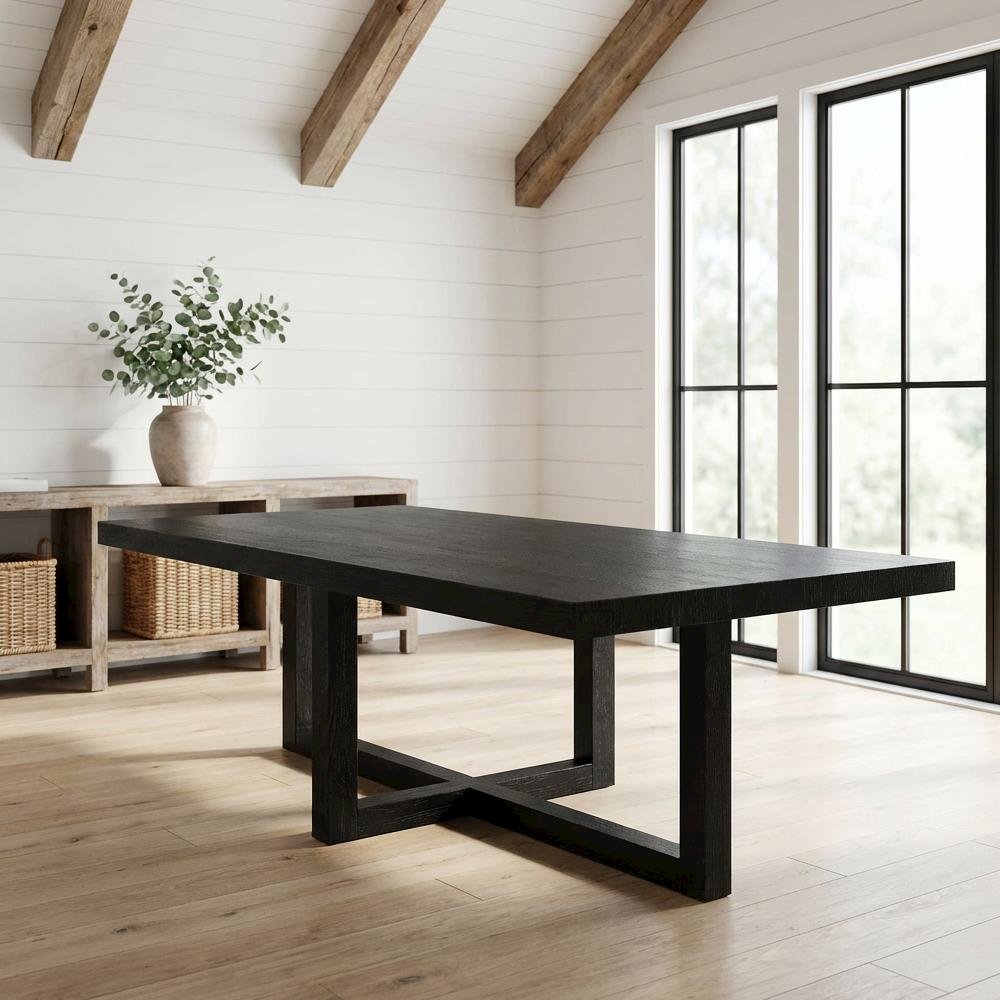 Black Contemporary Coffee Table with Sturdy Build and Sleek Modern Design