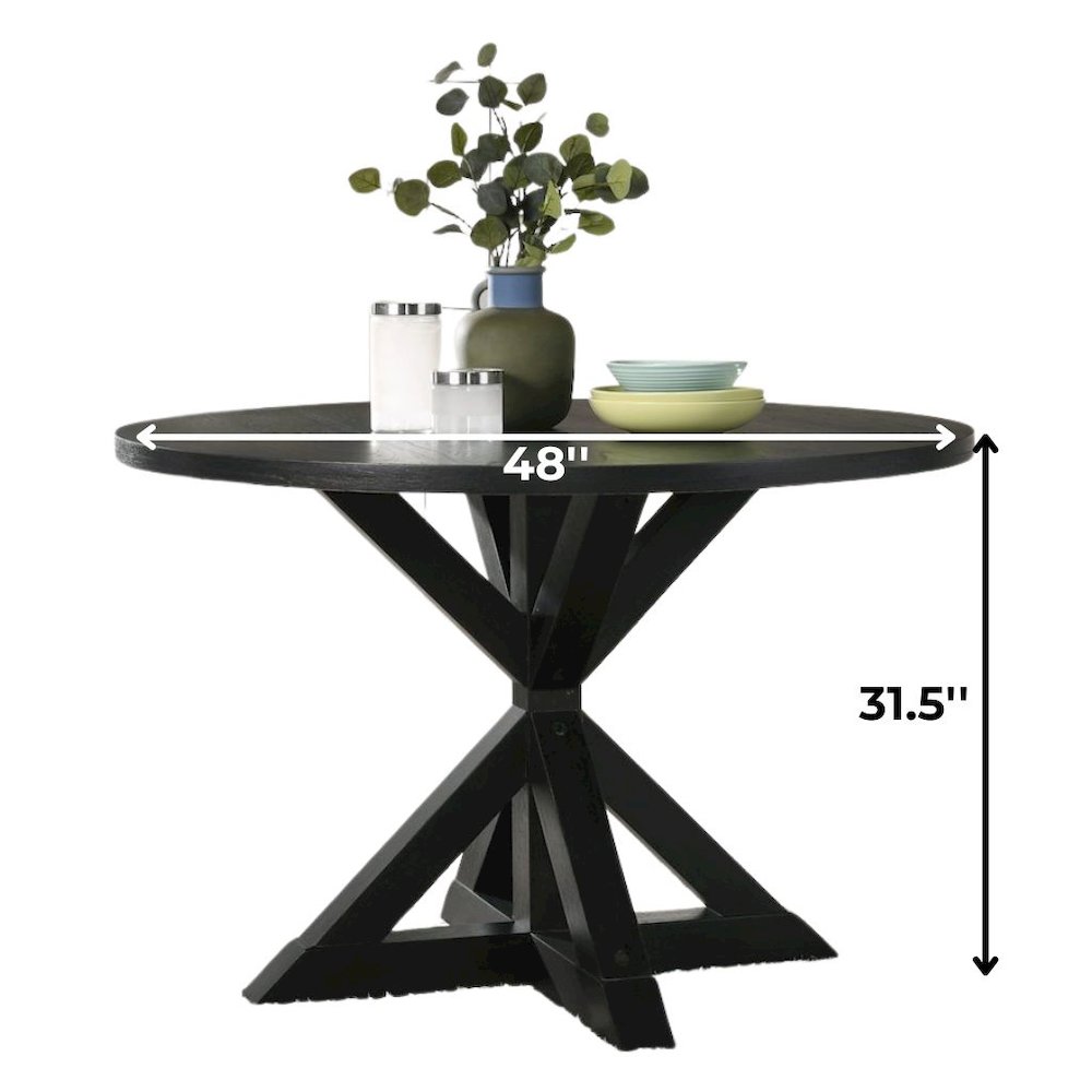 Black Round Dining Table for 4 – Kitchen & Dining Room Table in Wood