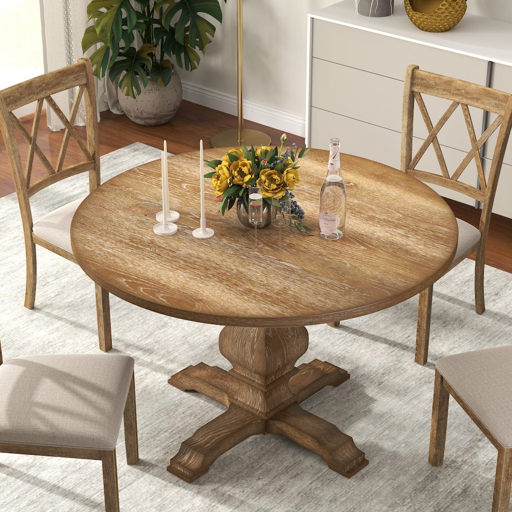 Havre Pedestal Base Round Dining Table