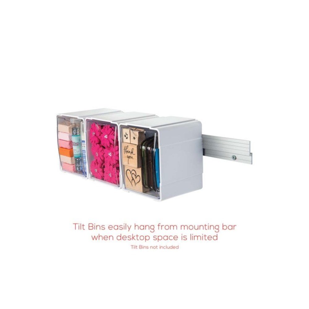 Deflecto Mounting Bar for Storage Box, Organizer Canister - Aluminum - 40 lb Load Capacity