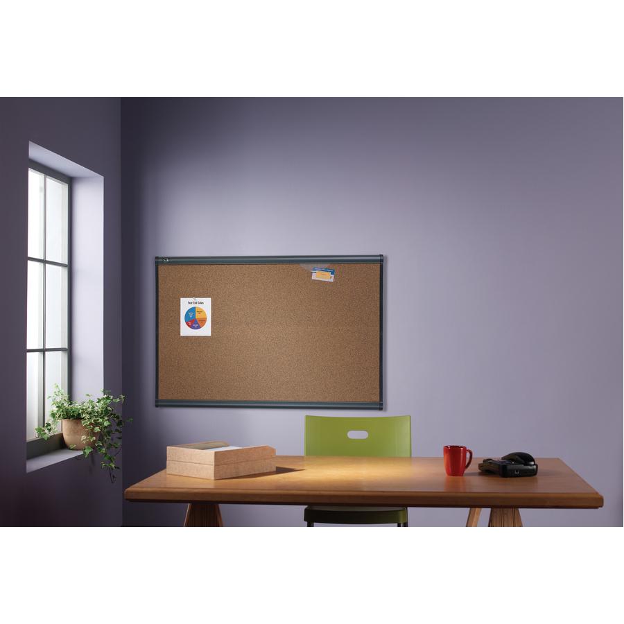 Quartet Prestige Bulletin Board - 36" Height x 48" Width - Brown Cork Surface - Self-healing, Durable - Graphite Frame - 1 Each