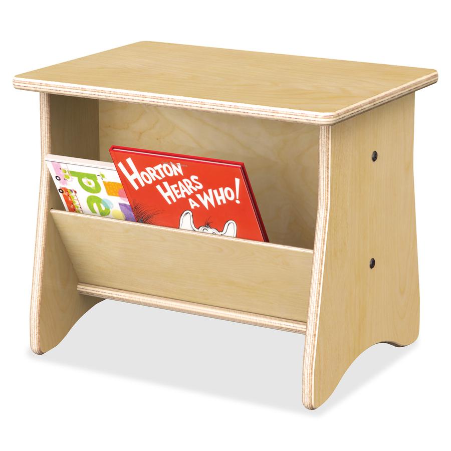Jonti-Craft Komfy End Table - 17" x 12"13.5" - Rounded Edge - Material: Acrylic - Finish: Wood Grain, Baltic - Durable, Non-yellowing - For Classroom