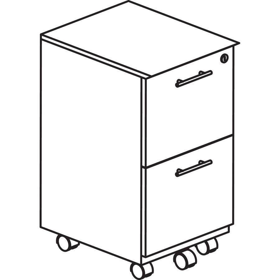 Mayline Gray Laminate File/File Mobile Pedestal File - 18" x 15.5" x 26.8" - 2 x File Drawer(s) - Material: Steel - Finish: Gray, Laminate - Stain Resistant, Water Resistant, Abrasion Resistant, Drawe