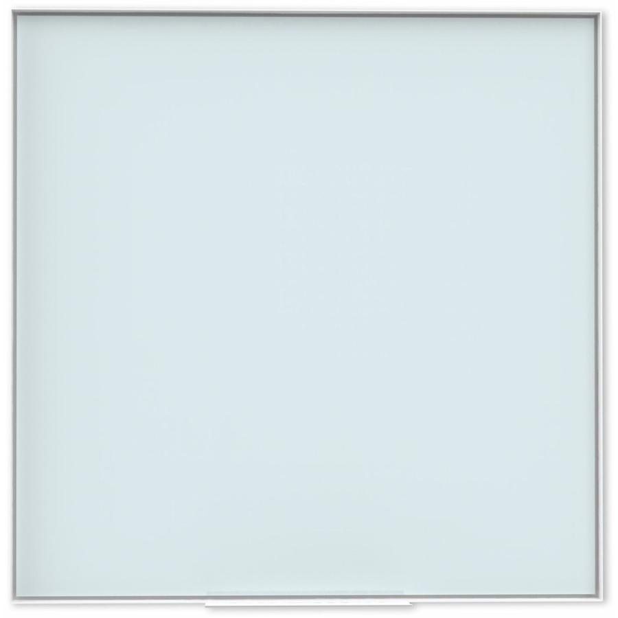 U Brands Frosted Glass Dry Erase Board - 35" (2.9 ft) Width x 35" (2.9 ft) Height - Frosted White Tempered Glass Surface - White Aluminum Frame - Square - Horizontal/Vertical - 1 Each