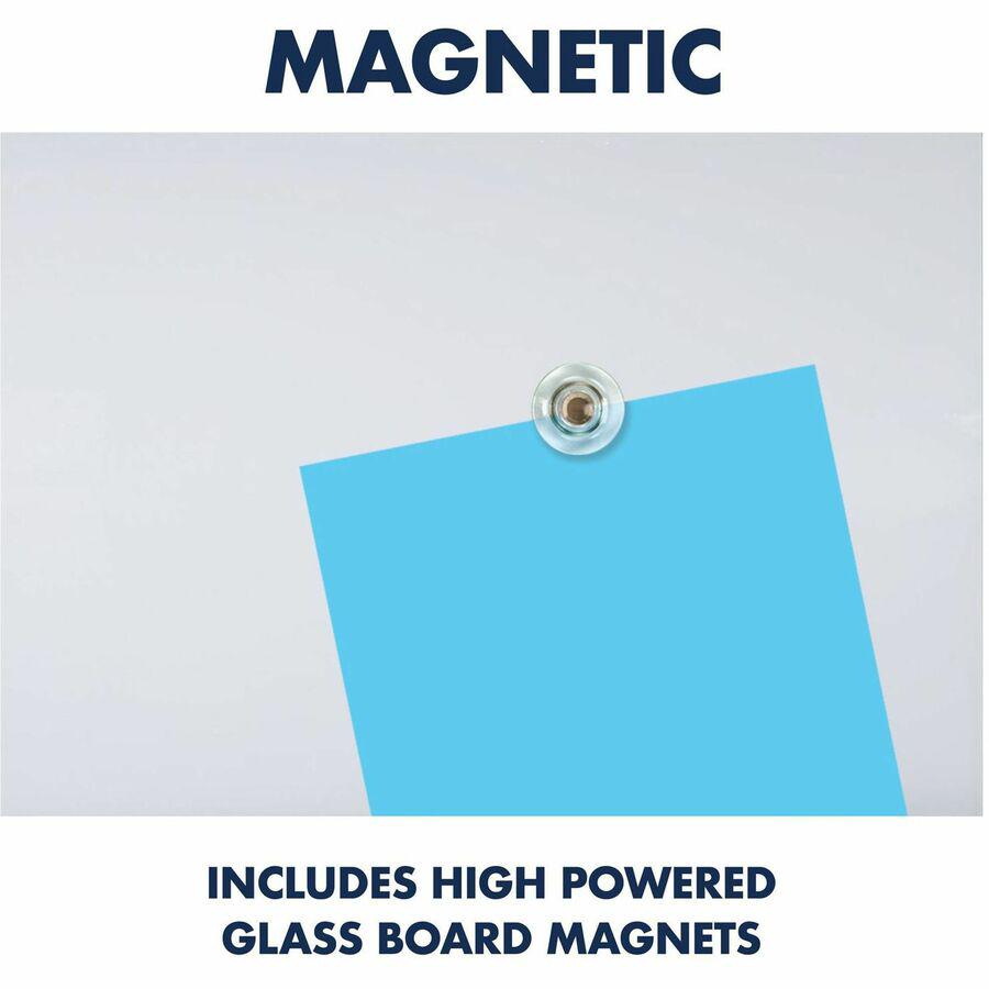 Quartet InvisaMount Magnetic Glass Dry-Erase Board - 74" (6.2 ft) Width x 42" (3.5 ft) Height - White Tempered Glass Surface - Horizontal - Magnetic - Assembly Required - 1 Each