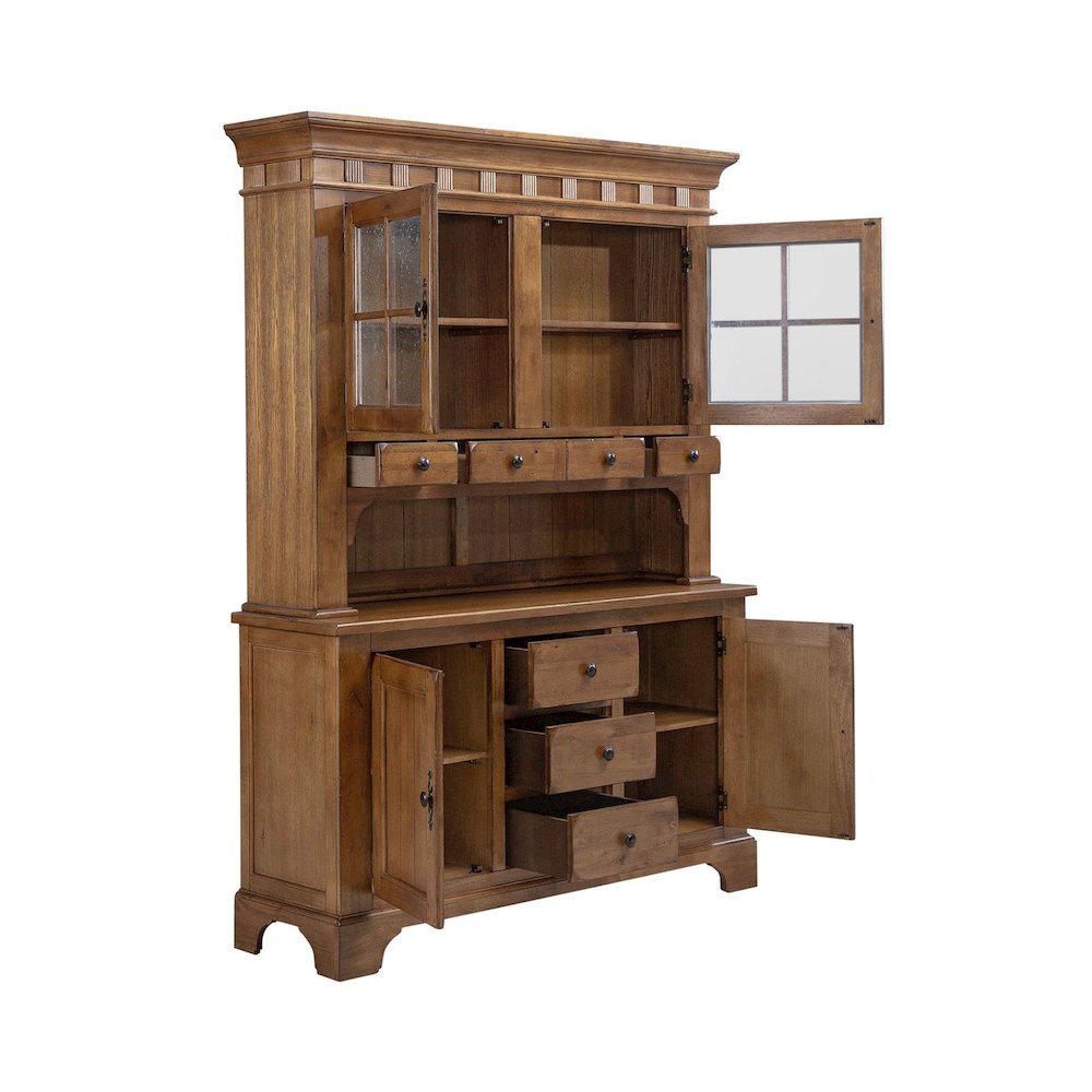 Hutch & Buffet Set in Rustic Oak & Black