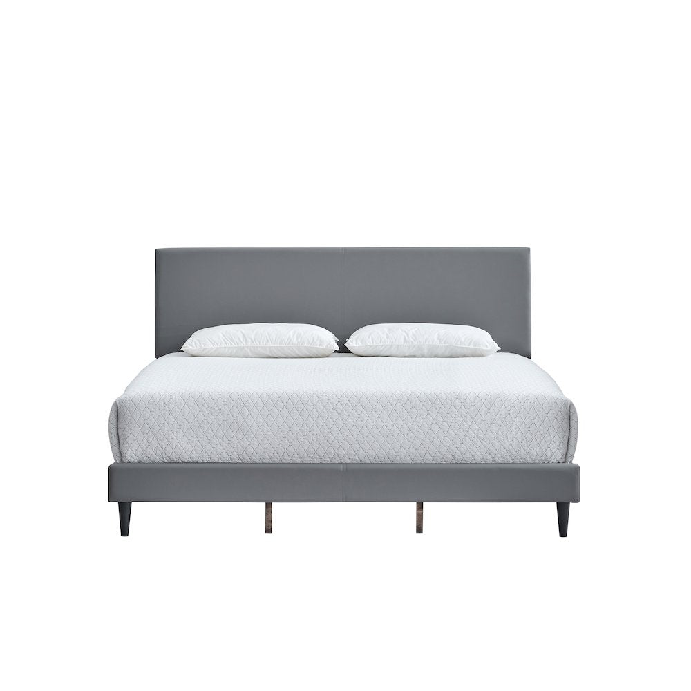 Baron King Size Platform Bed, Light Grey